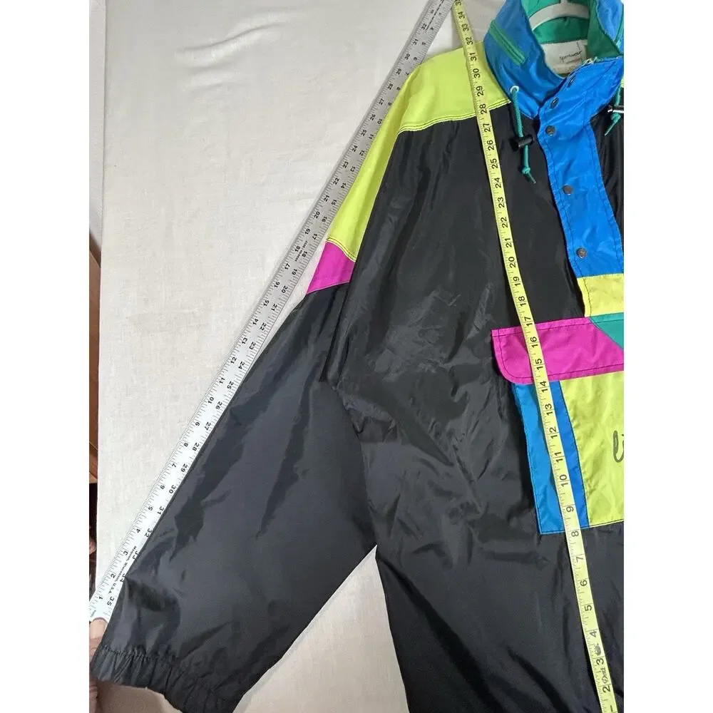Vintage 80’s 90s Y2K NEON layered color block anorak JACKET 50in 2XL